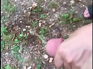 Busty Pock-marked Wed Helps Husband Pee Outside