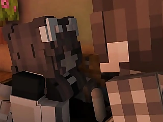 Maid rides expert in before the owner's schlong minecraft animation