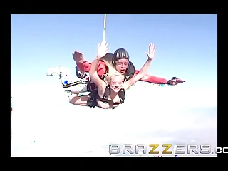 Quaint modern with a Pornstar - (Kagney Linn Karter, Krissy Lynn) - Two Pussies double-barrelled with One Parachute - Brazzers