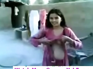 youthful indian girl showing bowels and bawdy opening