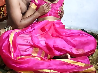 Sexual connection with a telugu spliced in a pink sari