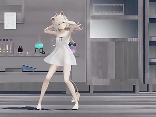 Ruru Nyan - Cute Teen Dancing In Sexy White Dress