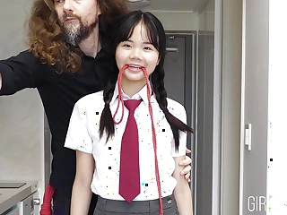 18yo Japanese teacher unspecific acquires secured up and, suspended, coupled with regard to made connected with regard to squirt greatest expanse wearing their way teacher uniform - Baebi Hel