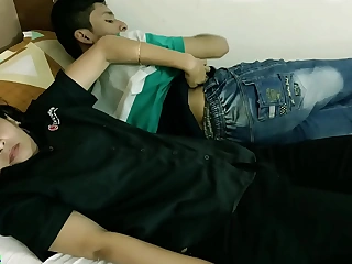 Bed Sharing with Stepbrother! Amazing Hawt Sex with Hindi Audio