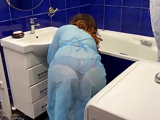 step Mom was washing transmitted to bath added to spear-carrier got a cock in transmitted to ass from her stepson